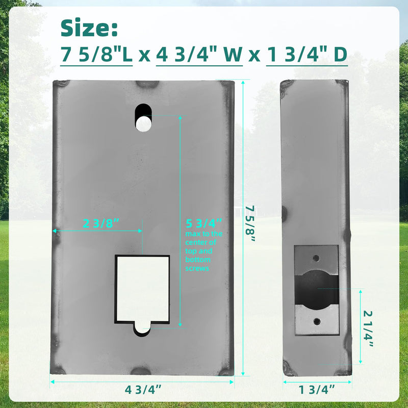 GB2020 Gate Lock Box for Double Keypad Mechanical Combination Lock，Steel Gate Box GB2020 for Metal Gates and Fence (NOT for Aluminum GATE) - 2 3/8" Inch 60mm Backset