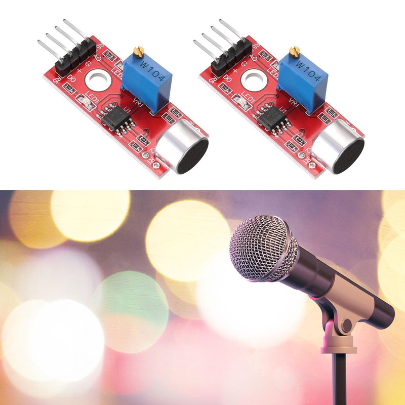 MECCANIXITY 2 Pcs Microphone Sound Sensor KY-037 Voice Detection Module Voice Sound Detection Sensor Module for Voice-Activated Switch