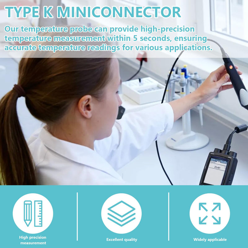80BK-A Type K Thermocouple, Temperature Bead Probe, Clamp for Fluke Multimeter.