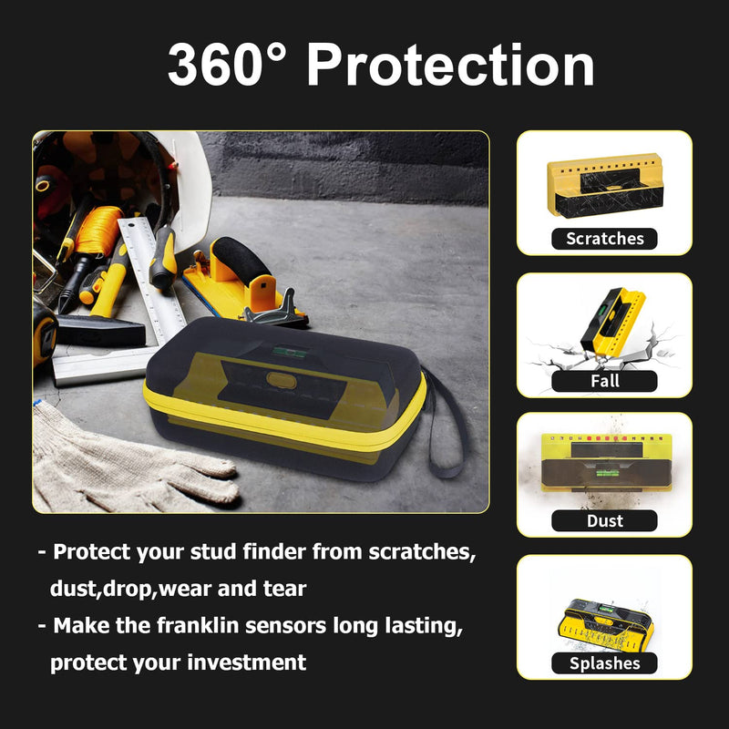Case for Franklin Sensors ProSensor M210 710PRO 710+ 710 T13 5000+ Professional Stud Finder, Travel Carrying Storage Bag Holder with Mesh Pocket for Battery & Other Accessories (Case Only) Yellow