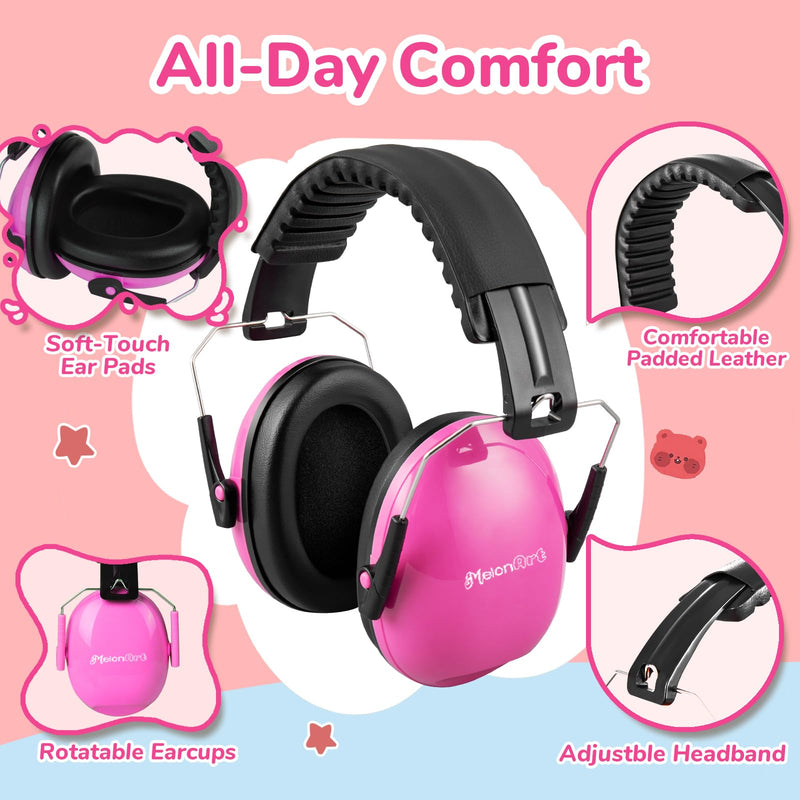 Kids Ear Protection Earmuffs Safety Hearing Protection Headphones Noise Reduction for Autism Sensory Kids Chirldren (Mint & Pink & Orange) Mint & Pink & Orange