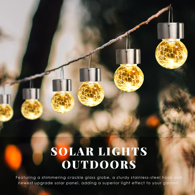 SOLPEX 12 Pack Hanging Solar Lights Outdoor,Solar Outdoor Lights Decorative, Solar Powered Waterproof Lights, Hanging Globe Solar Lights for Garden, Yard, Patio, Lawn, Flower Bed(Warm White) 12PACK Warm White