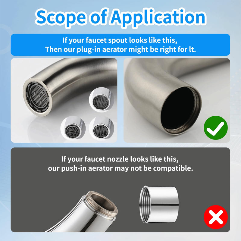 36Pcs Faucet Aerator Kit with 5 Sizes Aerator Key Removal Tools, Replacement Sink Tap Flow Restrictor Inserts for Bathroom and Kitchen, M16.5 M18.5 M21.5 M24 mm
