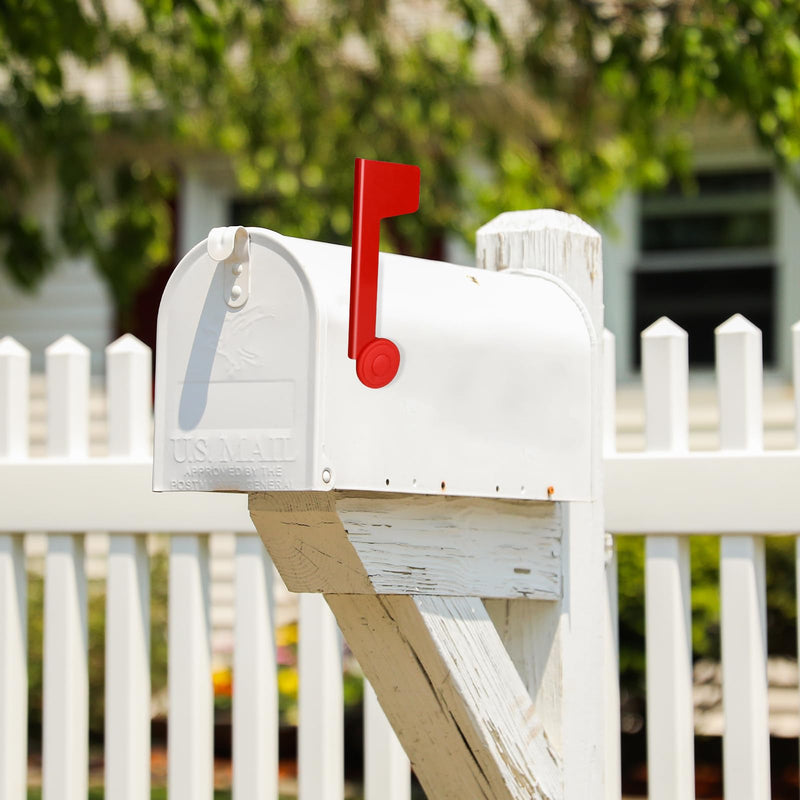 Mailbox Replacement Flag Kit Mailbox Red Flag Holder, Professional Mailbox Flag Galvanized Steel Including 1 Piece of Metal Mailbox Flag Replacement, 1× Red Washer, 1× Card Holder and 1× Card Strip Style - B