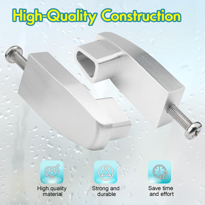 Shower Door Towel Bar Brackets for Alumax & Basco Framed Sliding Glass Doors – Heavy-Duty Aluminum Replacement Parts for Shower Door Towel Rod (2 Pack)