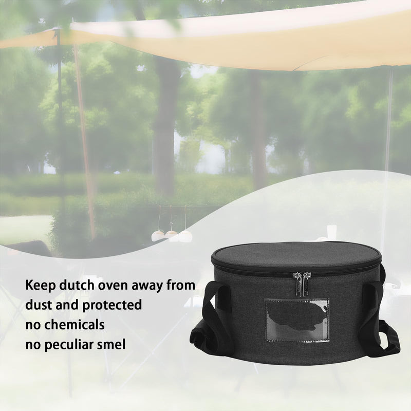 Dutch Oven Carry Bag for 10 Inch Cast Iron Casserole Carrier - Dark Grey