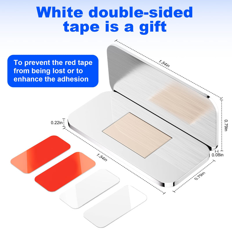 10 Pack Magnetic Cabinet Door Catch, Ultra Thin Cabinet Door Magnets, Adhesive Drawer Magnets to Stay Closed, Stainless Steel Cabinet Latch Easy to Install with Double Sided Tape, Thickness 0.08in Silver