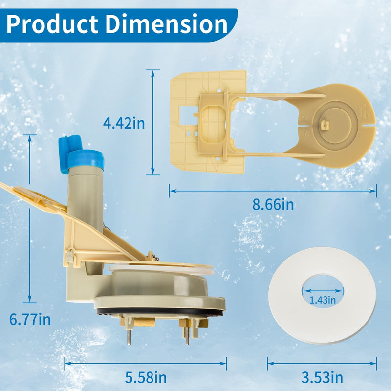 Toilet Flush Valve Compatible with To To THU series One Piece Toilets,3 Inch Flush Hole Toilet Tank Drain Valve Flusher Replacement