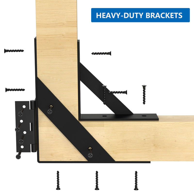 JUGREAT Fence Gate Kit Gate Hardware, Anti Sag Gate Kit Heavy Duty No Sag, Gate Corner Brace Bracket for Wooden Fence Gate-1Pack