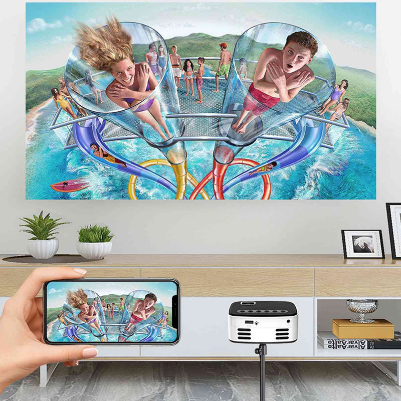 Mini Projector, 1080P Full HD Portable Movie Projector Vedio Projector Support Projection Compatible with HDMI, USB, AV, Audio(#2) #2