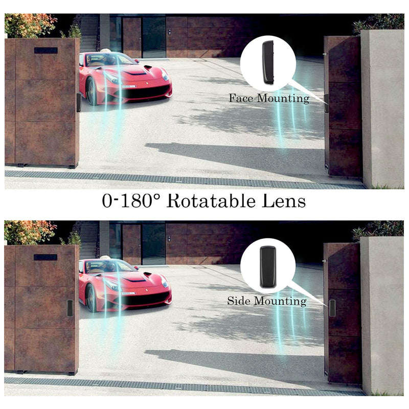 CO-Z Infrared Sensor Set for Gate Opener, Lens Rotatable Infrared Photoelectric Beam Sensor with Wireless Receiver, Outdoor Gate Sensor Infrared Detector for Garage Door Window Balcony
