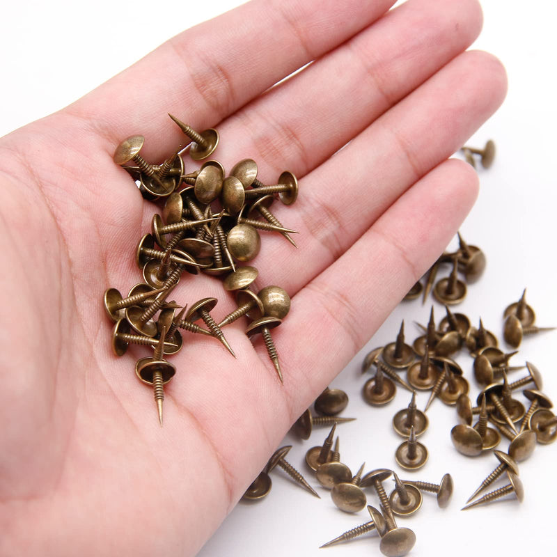 Piutouyar Bronze Upholstery Tacks, Decorative Tack, Furniture Tacks Pins 8mm x 15mm / 0.31 Inch x 0.6 Inch, Upholstery Nails for Sofa, Door, Jewelry Box(100Pcs) style2