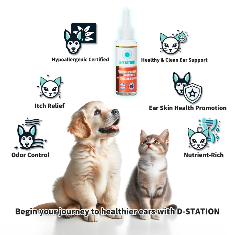 D-STATION PDRN OTIC Ear Cleaner is formulated with Premium PDRN to Soothe itching, Reduce Inflammation, and Keep Ears Clean While Promoting Healthy Ear Skin. Suitable for Dogs & Cats of All Ages. 4oz - PawsPlanet Australia