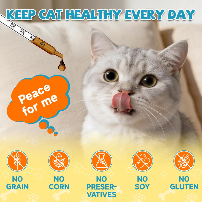 Taurine for Cats Drop - Taurine Supplement for Cats, Supports Feline Heart & Immune Function, Vision, Energy & Vitality, Coenzyme Q10, L-Carnitine, L-Arginine, Vitamin, Liquid Cat Taurine 60ML