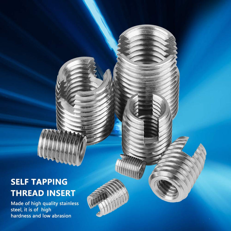 50Pcs Stainless Steel Inner Thread Self Tapping Thread Inserts Set, Thread Reinforce Repair Tool with Storage Case, M3/M4/M5/M6/M8/M10/ - NewNest Australia