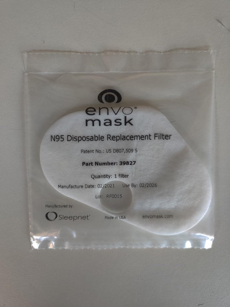 N95 Replacement Filter, 25 Pack, Individually Wrapped, Electrostatically Charged, Ready to Use, Easy Filter Changes, Lower Resistance & Easier Breathability, Sleepnet (55000-25)