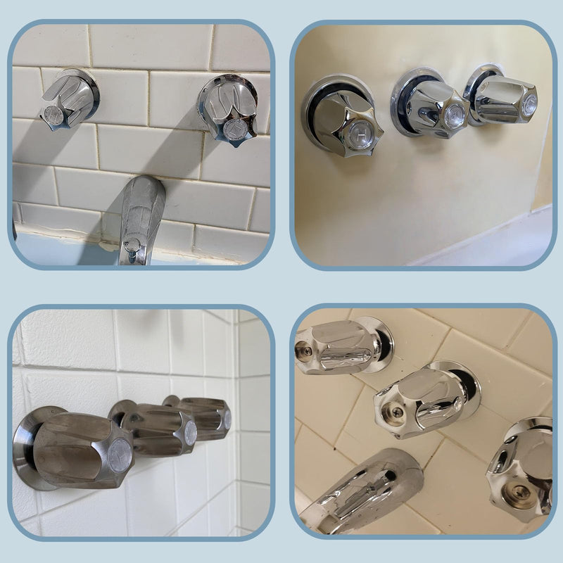 3 Piece Shower Knob Replacement Set,12 Tooth Broach Stem,Replacement Compatible with Price/Pfister Verve Tub Shower - Hot/Cold/Diverter Handles,Easy to Replace and Maintain,Durable Metal Material 1