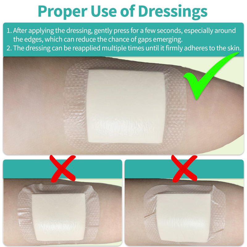 Sacrum Silicone Foam Dressing with Border - Sacral Wound Dressing Adhesive for Wound Care, Waterproof Absorbent Bandages for Sacral Ulcer, Pressure Ulcer, 7" x 7", 5 Pack, FSA HSA Eligible 7 x 7 Inch (5PCS)
