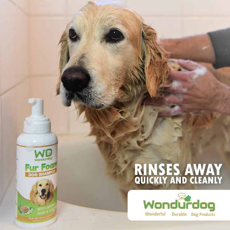 Fur Foam Dog Shampoo with Oatmeal, Coconut and Aloe. Hypoallergenic, Softens Coat, Moisturizes Dry Skin, Restores Shiny, Lathers from Bottle. (16.9oz) 16.9 oz - PawsPlanet Australia