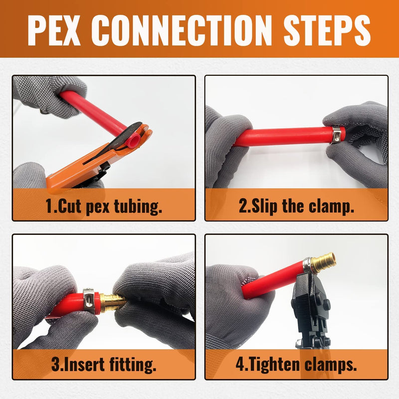 SUNGATOR Pex Fittings 1/2 Inch, 25-Pack 1/2" Pex 90 Degree Elbow, No Lead Brass, 1/2 Inch Pex Fittings For Pex Pipe, NSF, UPC Certified 1/2", 25 Pack