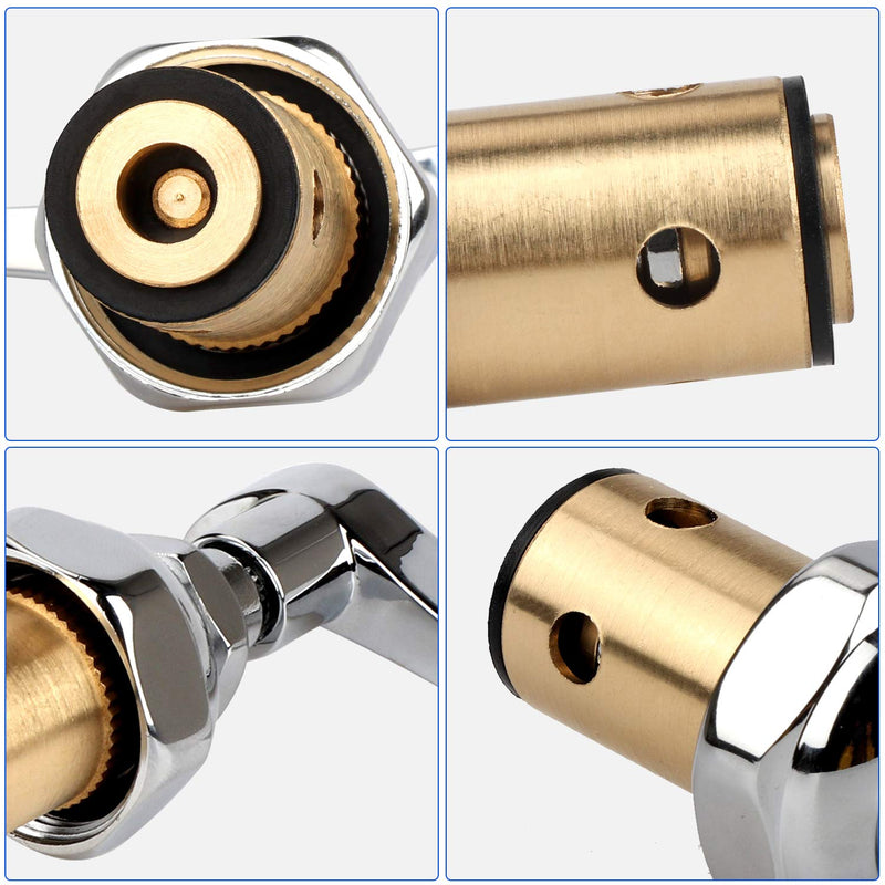 KWODE Replacement Brass Hydraulic Control Spindle Assembly Cartridge Faucet Valve for Bathroom Kitchen Wall Mount Commercial Faucet (1 Pair Hot & Cold)