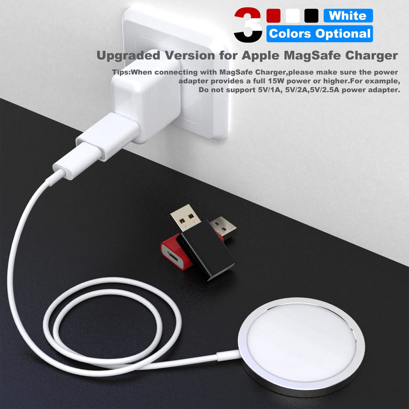USB to USB C Adapter,USB-C Female to USB Male Adapter Compatible with Apple MagSafe Watch 10/9/8/7/SE/Ultra,Car,iPhone 16 15 14 13 12 Mini Pro Max,iPad,Galaxy,Pixel 7 6 5,CarPlay,Wall Plug 2 Pack White
