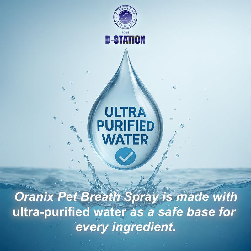 D-STATION Oranix Pet Breath Spray for Dogs & Cats – Helps Freshen Breath, Daily Oral Care Support, Gum Care, Dental Spray with PDRN & Plant Extracts, Made with Food-Grade Ingredients, 3.38 Fl oz.