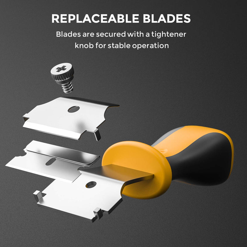 Nicpro 2 PCS Muti-Purpose Razor Blades Scraper Set With 20 Blades Industrial, Adjustable Handle, Cleaning Glass Window Wall Paint, Label Sticker Decal Removal