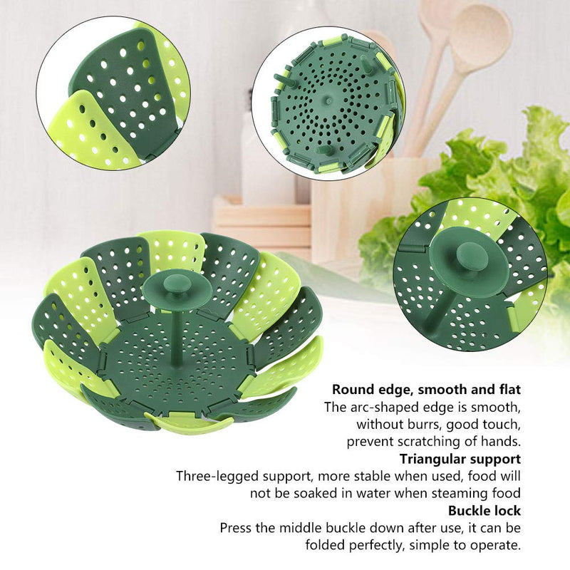 2Pcs Vegetable Steamer Basket, 150 ℃ High Temperature Resistant Folding Steaming Basket, Food Steaming Basket with Central Handle for Home Kitchen, Vegetable Fruit, Various Size Pot