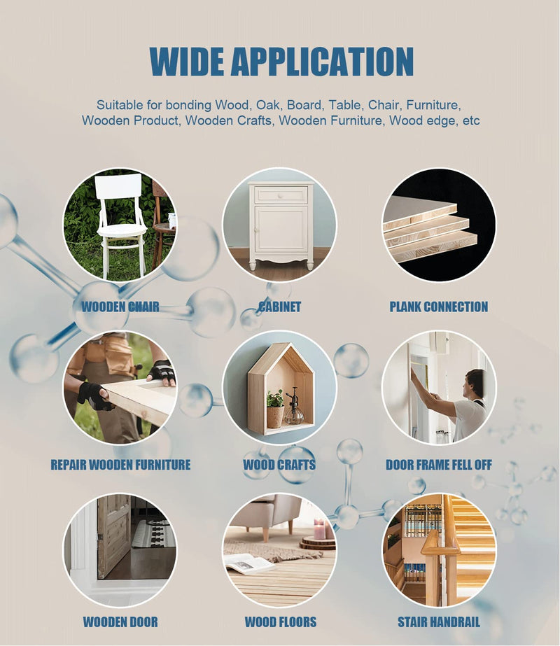 Wood Glue, Wood Adhesive, Instantly Strong Adhesive for bonding Wood, Instant Super Glue for Wood, Oak, Wooden Furniture, Wood Working, Wooden Product, Wooden Crafts, Wood Floor, Wood Edge