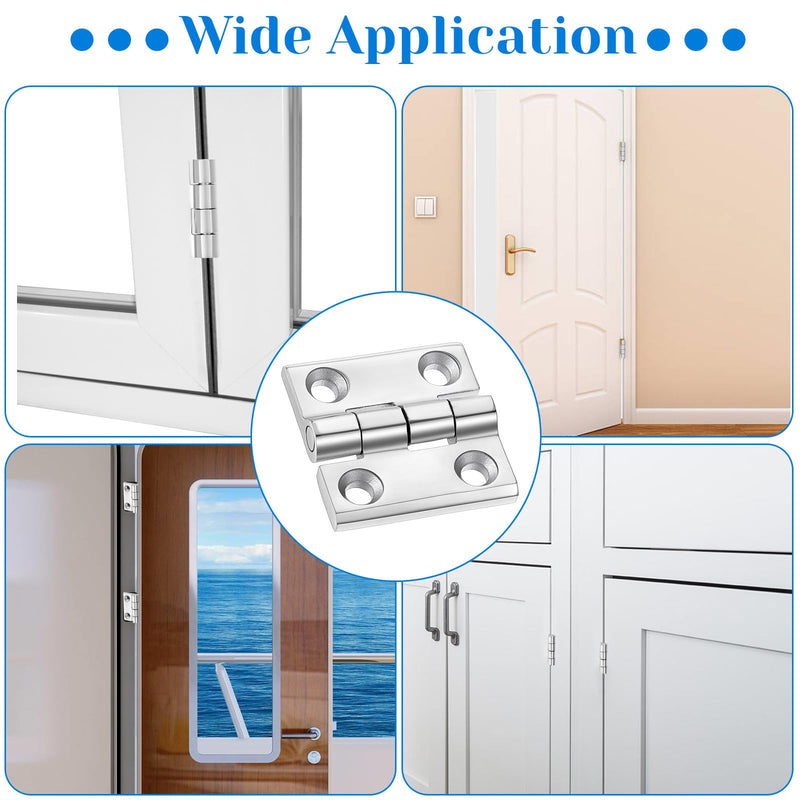 Lemecima 6 Pack 316 Stainless Steel Hinges Marine Grade (2" × 2" or 1-1/2" × 1-1/2" Heavy Duty Boat Hatch Hinge Casting Cabinet Door Hinge