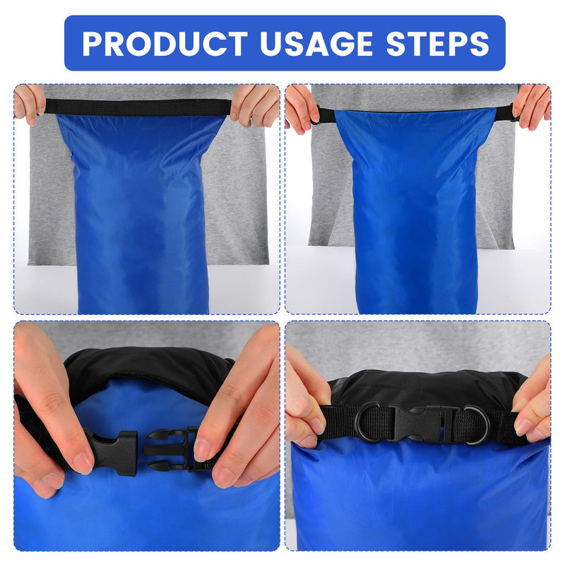 Soulchen 6 Pack Dry Bag Waterproof Compression Dry Sack Color-blocked 3l /5l /10l /15l /20l /35l, Sleeping Bags Protect Gear for Outdoor Kayaking, Backpacking, Boating, Fishing, Swimming and Camping