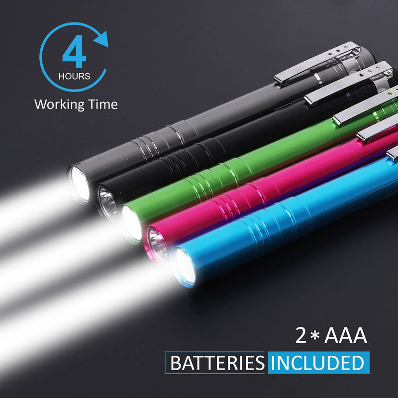 15-Pack LED Penlight - Pocket Bulk Pen Light Flashlight with Clip, 30-Piece Dry Batteries Included, Mini Pen Light for Inspection, Repairing, Camping and Training Course (15-Pack) 15-PACK