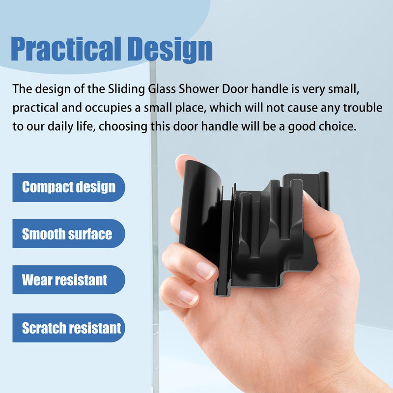 RV Shower Door Handle for Tri-Slide Door with Bumper and No T Bar