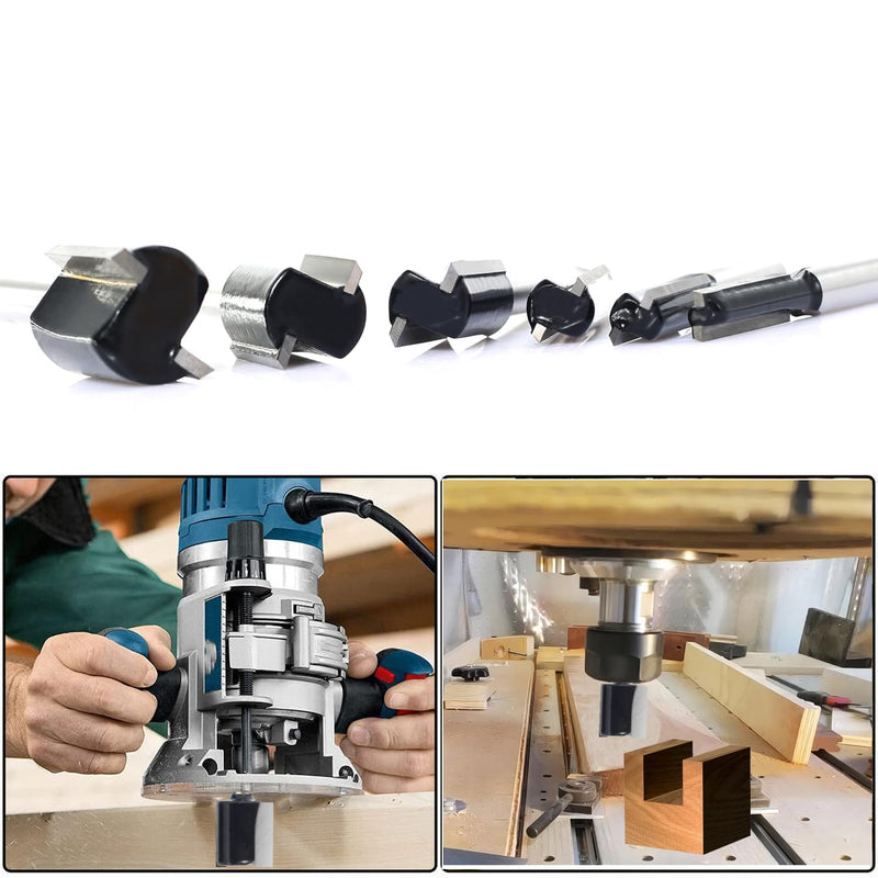 6Pcs Straight Router Bit Set 1/4 Shank, Double Flute Straight Bit Dado Straight Cut Router Bit, Cut Dia 3/4", 5/8", 1/2", 3/8", 5/16", 1/4", Straight Router Bit for Woodworking Groove by SICWOOD 6pcs straight bit 1/4 shank