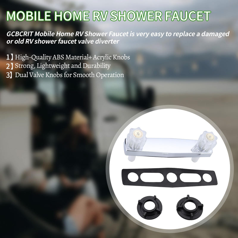 Mobile Home RV Shower Faucet, Shower Faucet for Matco-Norca 8 on Center Valves, 2 Valve 8 inch Wall Mount Shower Valve (Chrome) Chrome