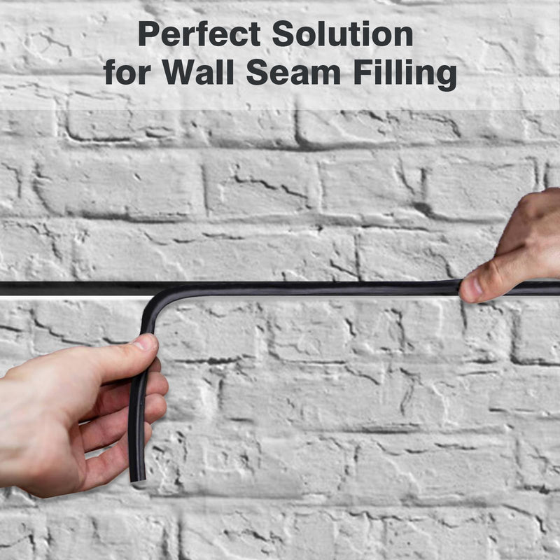 DGSL Backer Rod, Concrete Crack Filling EPDM Rubber Backer Rod for Joints and Gaps, Driveway and Wall Cracks (16.4 Feet Length) (Black, 1/4" Diameter x 16.4' Length) Black