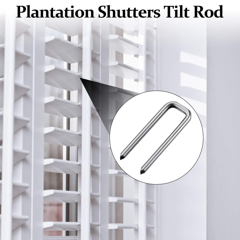 Jetec 40 Pieces Plantation Shutter Repair Kit Replacement Louvers Staples Window Blind Tilt Rod Operable Plantation Silver Missing Metal Indoor Louver Staples Tools Repair(0.6 x 0.19) 0.6 x 0.19"