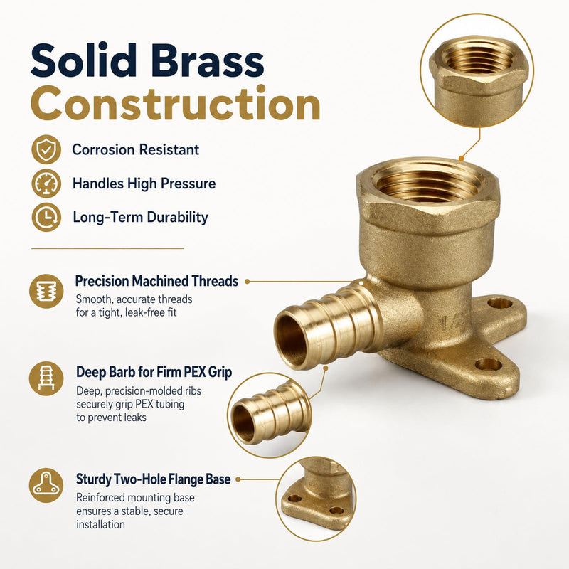 Drop Ear Elbow Threaded Fitting,PEX 1/2" x 1/2" NPT Female 10 Pack 10 Pack 1/2 " x 1/2 " Female NPT Drop Ear Elbow
