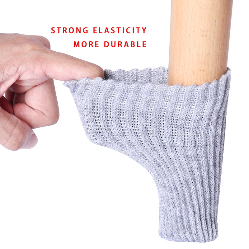 40 PCs Gray Furniture Leg Socks - High Elastic Knitted Chair Leg Floor Protectors, Thickening Chair Leg Covers Set, Move Easily and Reduce Noise 40pcs Grey