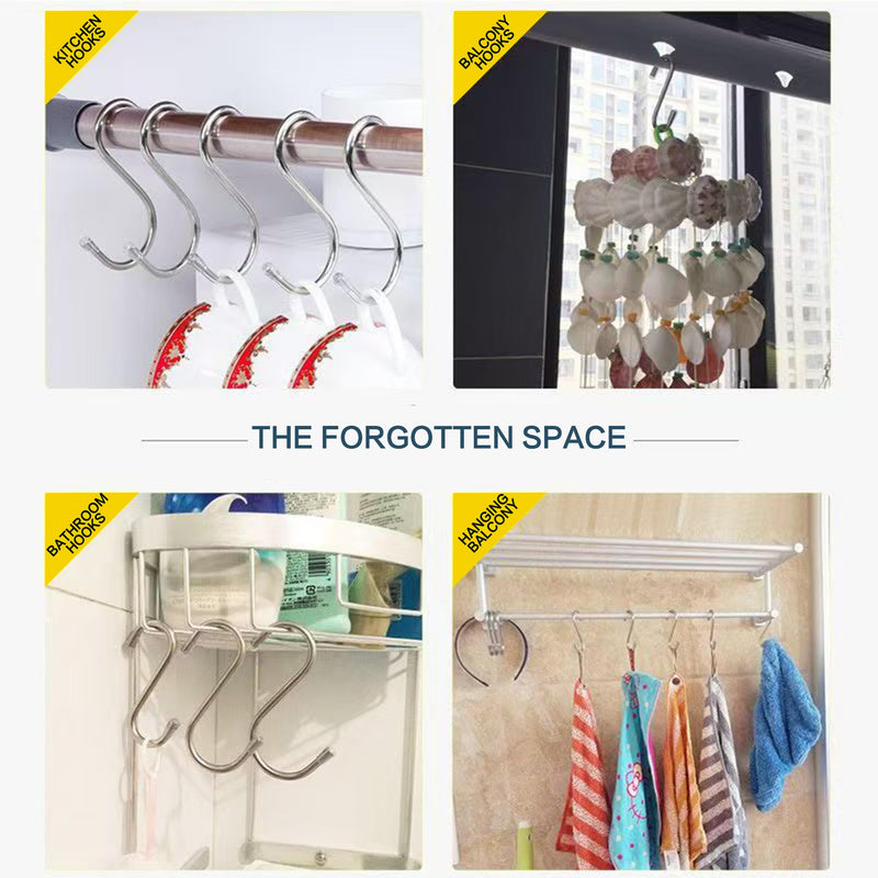 24 pcs. 304 Stainless Steel 1.5 in. S Hooks Chain Hardware for Hanging Products or Items, 88 lb. Capacity