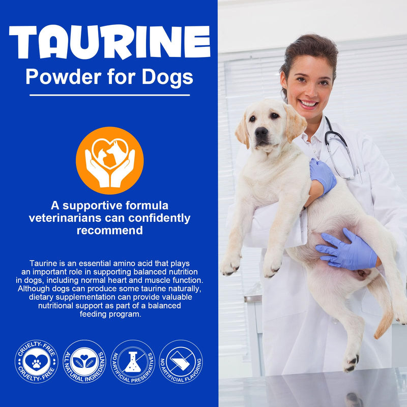 Taurine for Dogs,Taurine Supplement for Dogs,Taurine Supplement Powder for Dogs,Doggy Supps Taurine Powder,Easy-to-Mix Daily Supplement,Immune Support,Advanced Heart,Vision&Cognitive Support