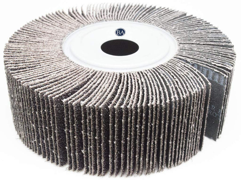 Benchmark Abrasives 6" x 2" Aluminum Oxide Center Hole Flap Wheel with 1" Arbor Hole, Perfect for Woodworking Grinding Polishing Rust Paint Removal - 320 Grit
