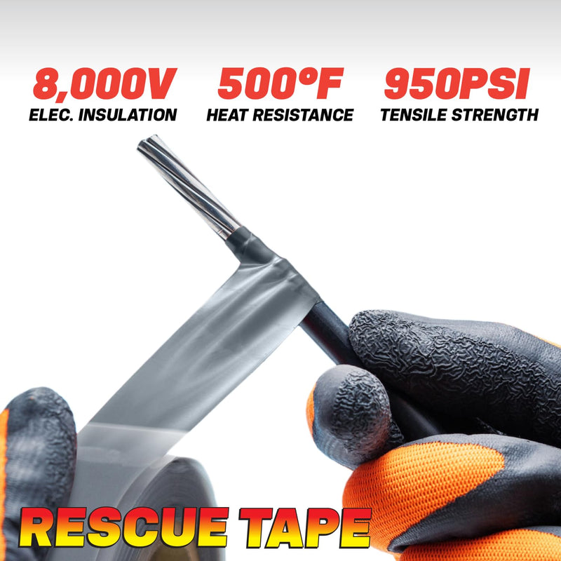 Bond It Rescue Tape, Self-Fusing Silicone Tape, Emergency Plumbing Pipe & Radiator Hose Repair, Electrical Insulation, Waterproof, 950PSI, 1" Width x 36' Length x 0.02" Thick, Made in USA, Black Black (36'L)
