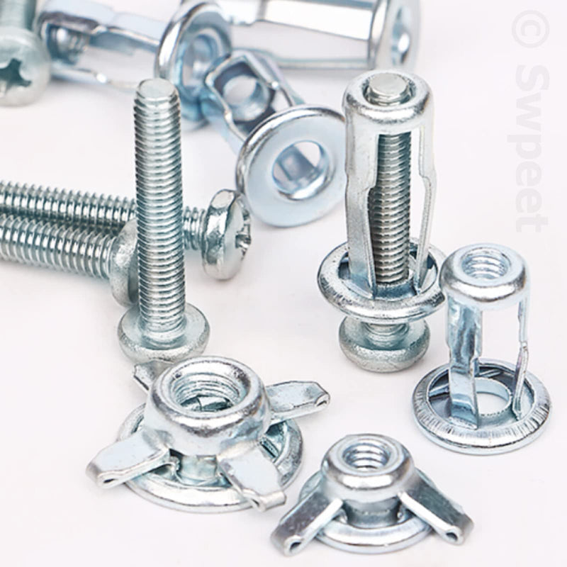 Swpeet 12Pcs M5 x 25 Jack Nuts Petal Nuts Expansion Nut Thins Fixings Dowels with Screws Assembly for Hollow Wall Iron Skin Line Use in Thin Soft Wall (M5 x 25)