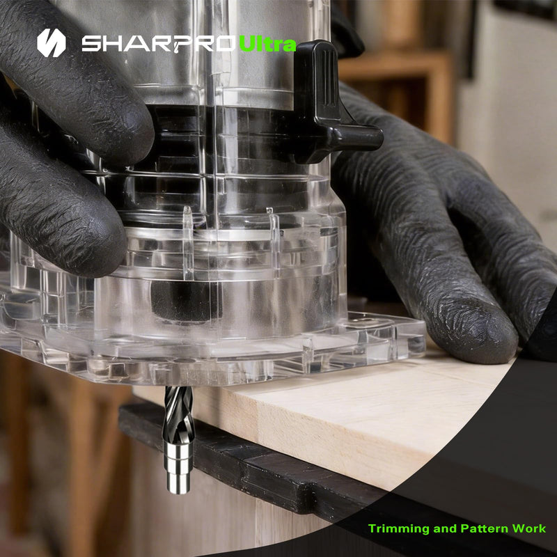 Flush Trim Router Bit with Bottom Bearing 1/4" Shank Compression Spiral Flush Cut Bit for Woodworking, Pattern Trimming, Laminate, CNC and Handheld Router