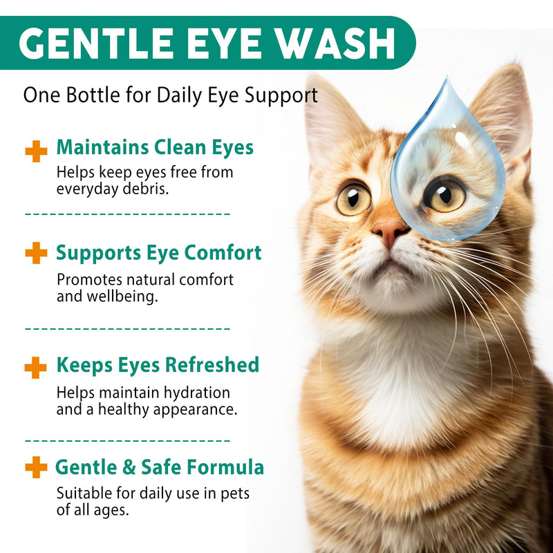 Pet Dog Eye Drops, Eye Drops for Dogs & Cats, Eye Drops and Wash for Pets, Soothes Irritation, Moisturizes Dry Eyes, Safe & Gentle Formula Daily Pet Care 100ml
