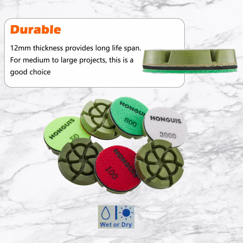 3 inch *12mm Diamond Floor Polishing Pucks,Grit 800 Set of 3,Concrete Sanding Disc,for Cement Rerrazzo Marble Granite Floor, Grit 800… 800 Grit