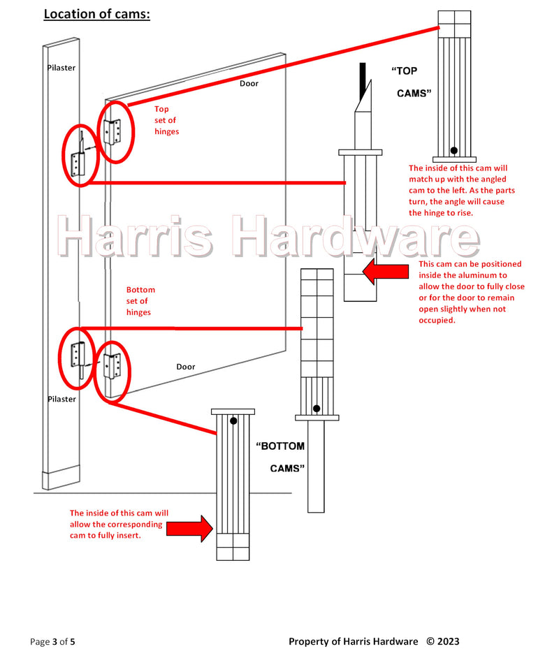 Aluminum Wrap-Around Hinges for Toilet Partition Door, 1 Pair for 1 in. Door & 1 in. Pilaster, Bright Anodized Finish