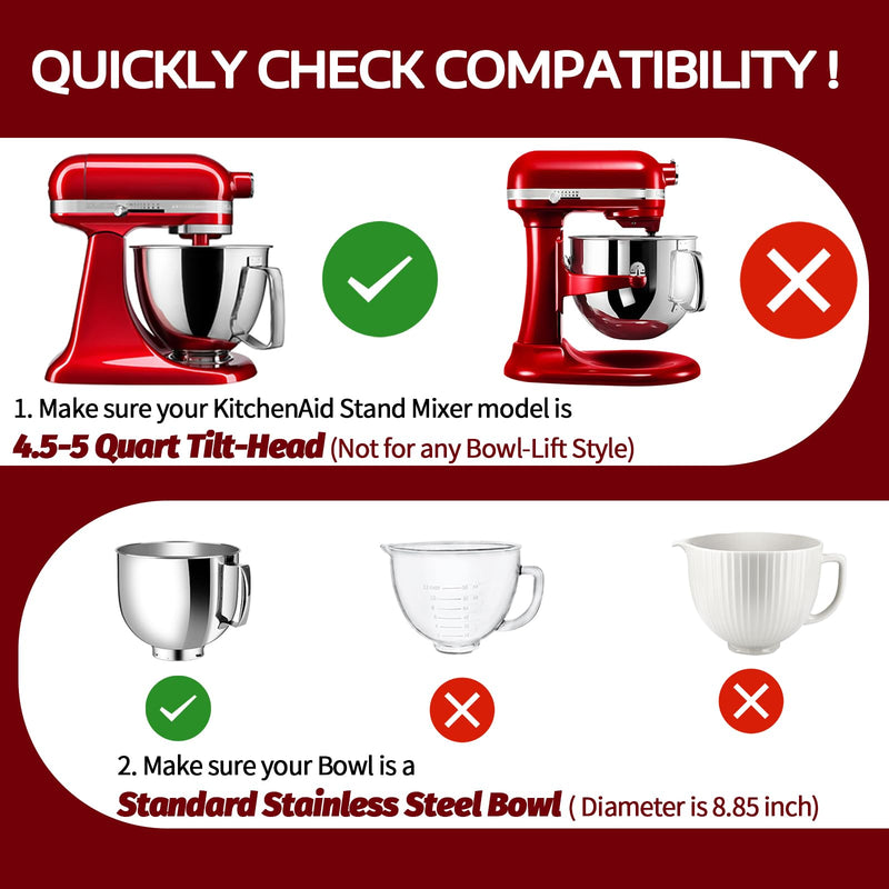 Pouring Shield for KitchenAid Tilt Head 4.5-5QT Stainless Steel (Only),Safety Pouring Shield,Splatter Guard for kitchenaid mixer bowl,Kitchen Aid Stand Mixers,kitchen aid Accessories and Attachments